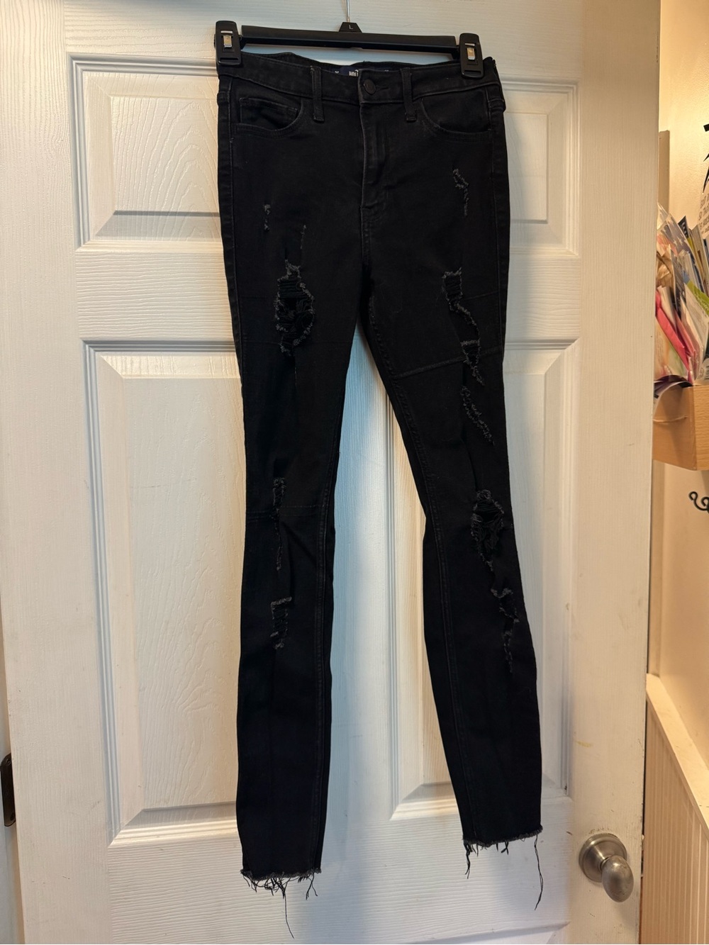 Hollister Black Distress Skinny Jeans